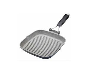 Kitchencraft masterclass anti-adhésif induction poêle grill avec poignée pliable, 20 cm (20,3 cm) ? noir, aluminium, noir, 24 cm