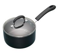 KitchenCraft MasterClass Casserole Antiadhésive de 16 cm en Émail d'Aluminium, Acier, Noir