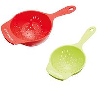 Kitchencraft Mini Passoire en Plastique pour une Alimentation Saine - Rouge/Vert (lot de 2)