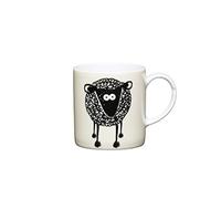 Kitchencraft Mug pour Café avec Motifs de Mouton, Porcelaine, Multicolore, 7 x 4 x 7 cm