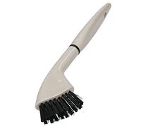 KitchenCraft Natural Elements - Brosse de Nettoyage Plate Éco-Responsable, Plastique Recy t Poils en Paille Anti-Rayure, Gris, 24 cm