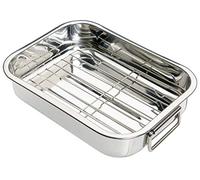 KitchenCraft - Petit Plat à Rôtir avec Grille, Acier Inoxydable, 27,5 x 20 cm