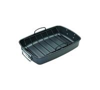 MasterClass Rôtissoire profonde avec grille, plat à rôtir pour le four et la table de cuisson, robuste, résistant à la rouille, antiadhésif PTFE, PFOA et BPA, lavable au lave-vaisselle, garantie 20 ans, 40x28cm