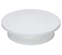 KitchenCraft - Présentoir à Gâteau Rotatif/Plateau Tournant à Gâteau, Coffret Cadeau, Plastique, Blanc, 28,5 cm