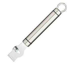 KitchenCraft Professional - Zesteur de Citron et d'Agrumes avec Couteau à Cannelle Intégré, Acier Inoxydable, Argent, 21 cm