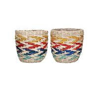 KitchenCraft - Set de 2 Pots de Fleurs en Herbes Marines Tressées pour Petites Plantes d'Intérieurs, 11 x 11 x 11 cm