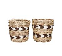 KitchenCraft - Set de 2 Pots de Fleurs en Jacinthe d'eau Tressée pour Petites Plantes d'Intérieurs, 11,5 x 11,5 x 11 cm