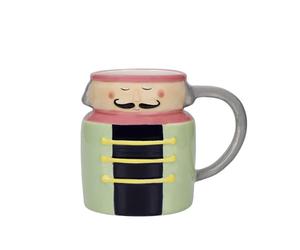 KitchenCraft Tasse en céramique de la collection Casse-Noisette, 3 ml, cadeau étiqueté, vert/noir