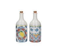 KitchenCraft World of Flavours - Lot de 2 Bouteilles pour Huile et Vinaigre, Céramique, Multicolore, 500ml