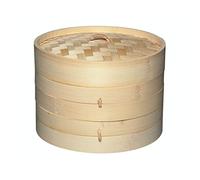 KitchenCraft World Of Flavours Panier Vapeur En Bambou, 2 Étages, 20 cm, Beige