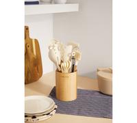 KITCHENWARE STUDIO - Utensiles De Cuisine En Silicone Et Bois Blanc Cassé