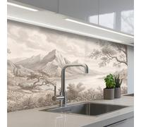 KitchenYeah© Crédence Adhésive Cuisine 60x100 cm Résistant À La Chaleur Plaque Adhesif Fond De Hotte Interieur Cuisson Sur Mesure Paysage - Montagnes - Lac - Nature
