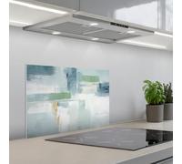KitchenYeah© Crédence Adhésive Cuisine Résistant À La Chaleur Plaque | 40x60 cm - Adhesif Fond De Hotte Interieur Cuisson Sur Mesure Peinture - Art moderne - Abstrait - Gris
