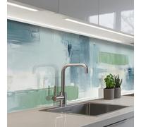 KitchenYeah© Crédence Adhésive Cuisine Résistant À La Chaleur Plaque | 60x250 cm - Adhesif Fond De Hotte Interieur Cuisson Sur Mesure Peinture - Art moderne - Abstrait - Gris