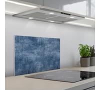 KitchenYeah© Credence Adhesive Pour Cuisine 40x60 cm Panneau Mural Adhesif Fond De Hotte Plaque Pvc Murale Peel And Stick Protege Mur Lin - Texture - Motif - Denim - Rustique