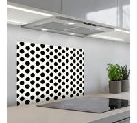 KitchenYeah© Credence Adhesive Pour Cuisine 50x70 cm Panneau Mural Adhesif Fond De Hotte Plaque Pvc Murale Peel And Stick Protege Mur Classique - Pois - Noir
