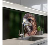 KitchenYeah© Credence Adhesive Pour Cuisine 60x300 cm Panneau Mural Adhesif Fond De Hotte Plaque Pvc Murale Peel And Stick Protege Mur Buse - Rapace - Nature - Marron