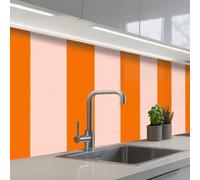 KitchenYeah© Credence Adhesive Pour Cuisine 80x200 cm Panneau Mural Adhesif Fond De Hotte Plaque Pvc Murale Peel And Stick Protege Mur Rayures - Moderne - Orange