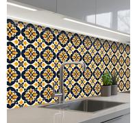 KitchenYeah© Credence Adhesive Pour Cuisine 80x300 cm Panneau Mural Adhesif Fond De Hotte Plaque Pvc Murale Peel And Stick Protege Mur Motif - Carrelage décoratif - Coloré