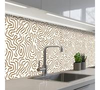 KitchenYeah© Credence Adhesive Pour Cuisine 80x400 cm Panneau Mural Adhesif Fond De Hotte Plaque Pvc Murale Peel And Stick Protege Mur Minimaliste - Motif - Terracotta