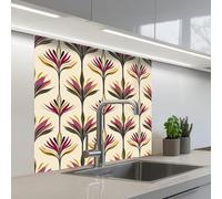 KitchenYeah© Credence Adhesive Pour Cuisine 80x80 cm Panneau Mural Adhesif Fond De Hotte Plaque Pvc Murale Peel And Stick Protege Mur Éventail - Motif - Coloré