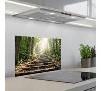 KitchenYeah© Crédence Adhésive Résistant À La Chaleur 40x60 cm Protection Mur Cuisine Panneaux Muraux Adhesif Panneau Decoratif Interieur Pierres - Escaliers - Forêt - Nature
