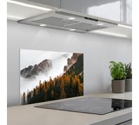 KitchenYeah© Crédence Adhésive Résistant À La Chaleur 40x60 cm Protection Mur Cuisine Panneaux Muraux Adhesif Panneau Decoratif Interieur Montagne - Brouillard - Forêt