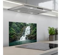 KitchenYeah© Crédence Adhésive Résistant À La Chaleur 40x60 cm Protection Mur Cuisine Panneaux Muraux Adhesif Panneau Decoratif Interieur Casca- Forêt - Nature - Vert