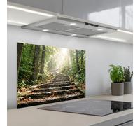 KitchenYeah© Crédence Adhésive Résistant À La Chaleur 50x70 cm Protection Mur Cuisine Panneaux Muraux Adhesif Panneau Decoratif Interieur Pierres - Escaliers - Forêt - Nature