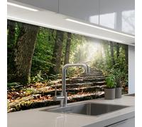 KitchenYeah© Crédence Adhésive Résistant À La Chaleur 60x100 cm Protection Mur Cuisine Panneaux Muraux Adhesif Panneau Decoratif Interieur Pierres - Escaliers - Forêt - Nature