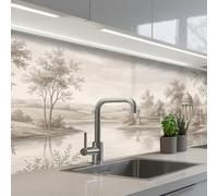 KitchenYeah© Crédence Adhésive Résistant À La Chaleur 80x250 cm Protection Mur Cuisine Panneaux Muraux Adhesif Panneau Decoratif Interieur Terrasse - Eau - Nature - Paysage