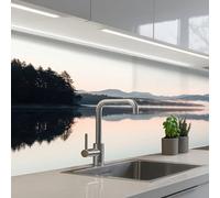 KitchenYeah© Credence Cuisine 60x150 cm Adhesif Protection Mur Plaque De Cuisson Plastique Rigide Revetement Murale À Coller Eau - Arbres - Couche de brouillard