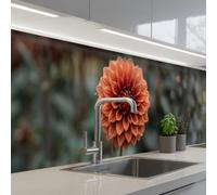 KitchenYeah© Credence Cuisine 60x300 cm Adhesif Protection Mur Plaque De Cuisson Plastique Rigide Revetement Murale À Coller Dahlia - Fleur - Nature - Atmosphérique