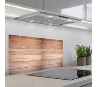 KitchenYeah© Crédence Cuisine À Coller 45x90 cm Protection Plaque De Cuisson Adhesif Plastique Rigide Dalle Murale Chêne - Planches - Motifs