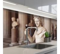 KitchenYeah© Crédence Cuisine À Coller 80x250 cm Protection Plaque De Cuisson Adhesif Plastique Rigide Dalle Murale Classique - Marbre - Vin