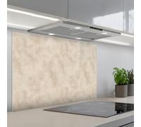 KitchenYeah© Crédence Cuisine À Coller Protection Plaque De Cuisson Adhesif | 55x80 cm - Plastique Rigide Dalle Murale Texture - Speckles - Beige