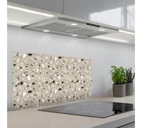 KitchenYeah© Credence Cuisine Adhesif Protection Mur Plaque De Cuisson | 45x90 cm - Plastique Rigide Revetement Murale À Coller Terrazzo - Motif - Vert