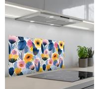 KitchenYeah© Credence Cuisine Adhesive 45x90 cm Protege Mur Revetement Mural Adhesif Parement Interieur À Coller Plaque Plastique Rigide Créatif - Motif - Coloré