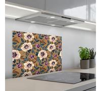 KitchenYeah© Credence Cuisine Adhesive 50x70 cm Protege Mur Revetement Mural Adhesif Parement Interieur À Coller Plaque Plastique Rigide Floral - Nature morte - Coloré