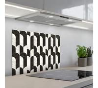 KitchenYeah© Credence Cuisine Adhesive 50x70 cm Protege Mur Revetement Mural Adhesif Parement Interieur À Coller Plaque Plastique Rigide Arches - Tuiles - Marbre - Noir - Blanc