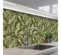 KitchenYeah© Credence Cuisine Adhesive 80x400 cm Protege Mur Revetement Mural Adhesif Parement Interieur À Coller Plaque Plastique Rigide Feuilles - Moderne - Vert