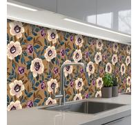KitchenYeah© Credence Cuisine Adhesive 80x500 cm Protege Mur Revetement Mural Adhesif Parement Interieur À Coller Plaque Plastique Rigide Floral - Nature morte - Coloré