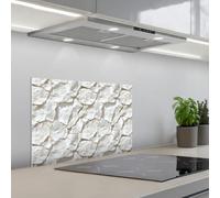KitchenYeah© Credence Cuisine Sur Mesure 40x60 cm Plaque Adhesive Murale Panneau Decoratif Interieur Peel And Stick Mural Protection Mur Structure - Rock - Blanc