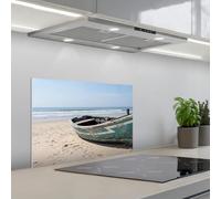 KitchenYeah© Credence Cuisine Sur Mesure 40x60 cm Plaque Adhesive Murale Panneau Decoratif Interieur Peel And Stick Mural Protection Mur Bateau - Plage de sable - Mer