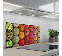 KitchenYeah© Credence Cuisine Sur Mesure 45x90 cm Plaque Adhesive Murale Panneau Decoratif Interieur Peel And Stick Mural Protection Mur Herbes - Coupelles - Coloré - Texture