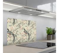 KitchenYeah© Credence Cuisine Sur Mesure 50x70 cm Plaque Adhesive Murale Panneau Decoratif Interieur Peel And Stick Mural Protection Mur Fleur - Oiseau - Coloré