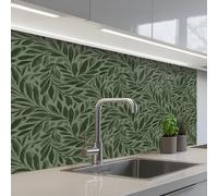 KitchenYeah© Credence Cuisine Sur Mesure 60x100 cm Plaque Adhesive Murale Panneau Decoratif Interieur Peel And Stick Mural Protection Mur Feuilles - Bio - Vertes