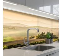 KitchenYeah© Credence Cuisine Sur Mesure 60x150 cm Plaque Adhesive Murale Panneau Decoratif Interieur Peel And Stick Mural Protection Mur Paysage - Toscane - Lumière Du Matin