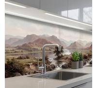 KitchenYeah© Credence Cuisine Sur Mesure 60x200 cm Plaque Adhesive Murale Panneau Decoratif Interieur Peel And Stick Mural Protection Mur Paysage montagne - Lac - Montagnes - Vallée - Classique