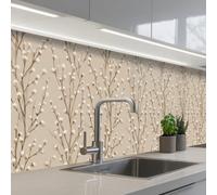 KitchenYeah© Credence Cuisine Sur Mesure 60x300 cm Plaque Adhesive Murale Panneau Decoratif Interieur Peel And Stick Mural Protection Mur Coton - Nature - Taupe